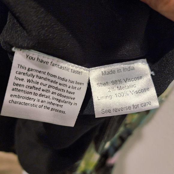 ROCOCO SAND SILK FLORAL TIERED MINI DRESS ADJUSTABLE STRAPS WOMENS MEDIUM - Picture 4 of 16